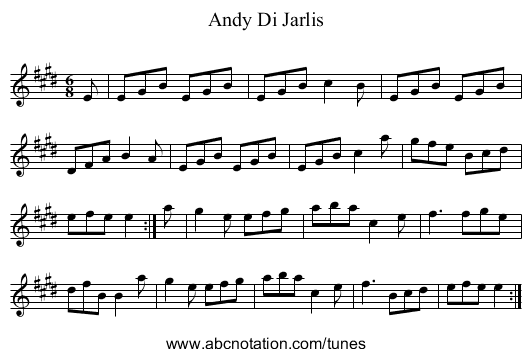 Andy Di Jarlis - staff notation