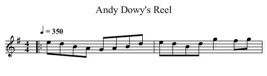 Andy Dowy's Reel - staff notation