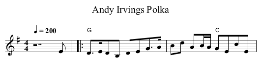 Andy Irvings Polka - staff notation