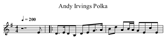 Andy Irvings Polka - staff notation