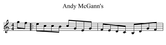 Andy McGann's - staff notation