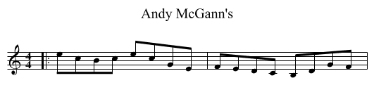 Andy McGann's - staff notation