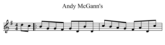 Andy McGann's - staff notation