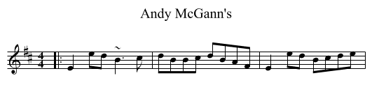 Andy McGann's - staff notation