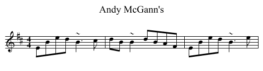 Andy McGann's - staff notation