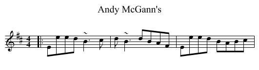Andy McGann's - staff notation
