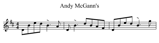Andy McGann's - staff notation