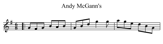 Andy McGann's - staff notation