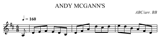 ANDY MCGANN'S - staff notation