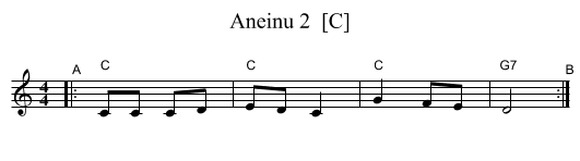 Aneinu 2  [C] - staff notation