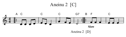 Aneinu 2  [C] - staff notation