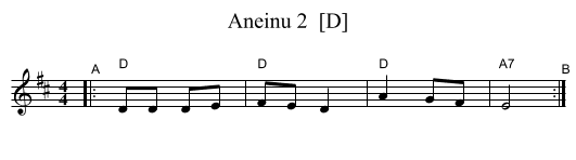 Aneinu 2  [D] - staff notation