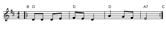 Aneinu 2  [D] - staff notation