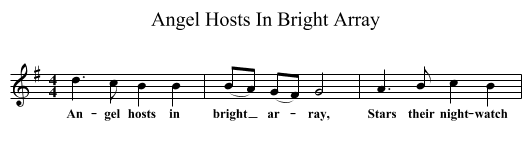 Angel Hosts In Bright Array - staff notation