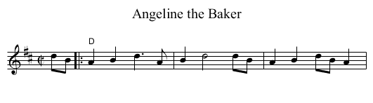 Angeline the Baker - staff notation