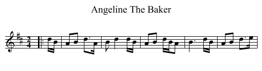 Angeline The Baker - staff notation