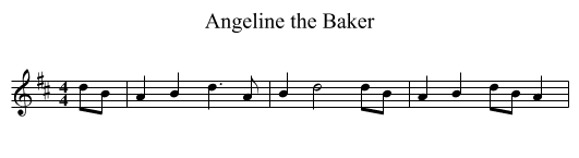 Angeline the Baker - staff notation