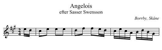 Angelois - staff notation