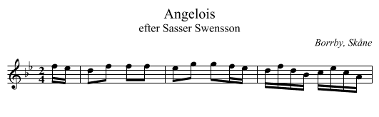 Angelois - staff notation