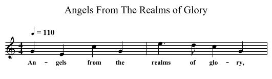 Angels From The Realms of Glory - staff notation