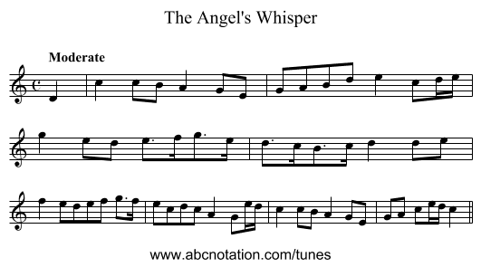 Angel's Whisper, The - staff notation