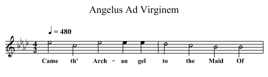 Angelus Ad Virginem - staff notation