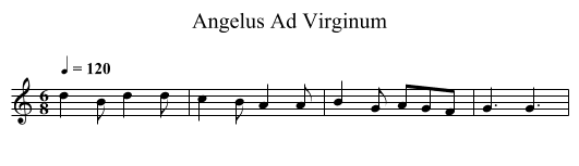 Angelus Ad Virginum - staff notation