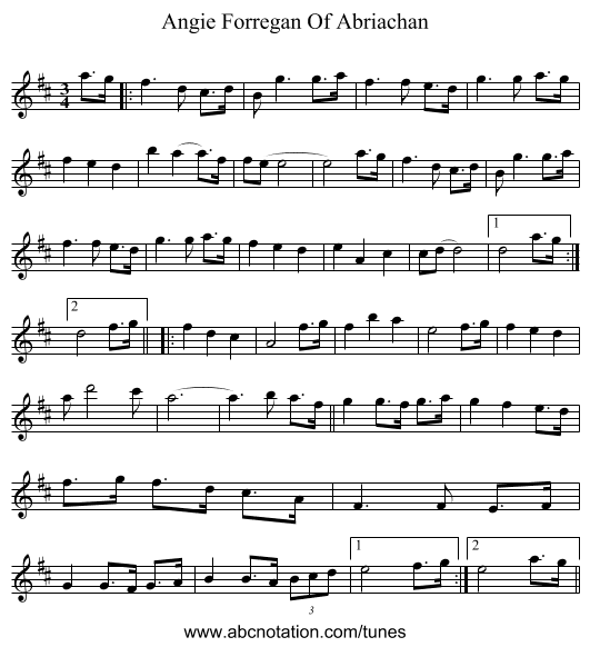 Angie Forregan Of Abriachan - staff notation