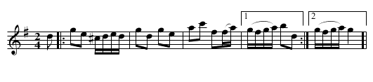 Anglais ur Trästadsamlingen - staff notation