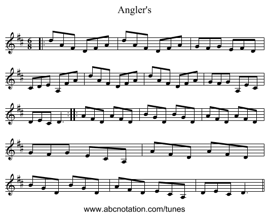 Angler's - staff notation