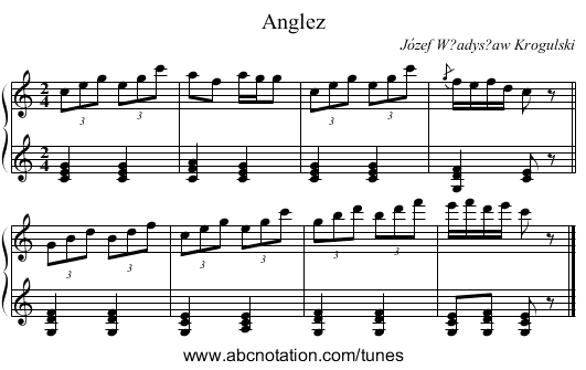 Anglez - staff notation