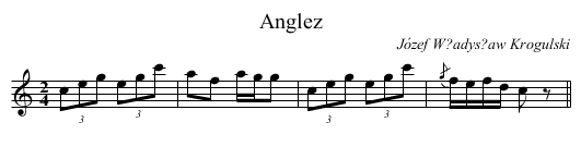 Anglez - staff notation
