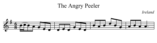 Angry Peeler, The  - staff notation