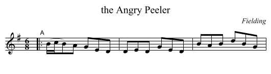 Angry Peeler, the  - staff notation