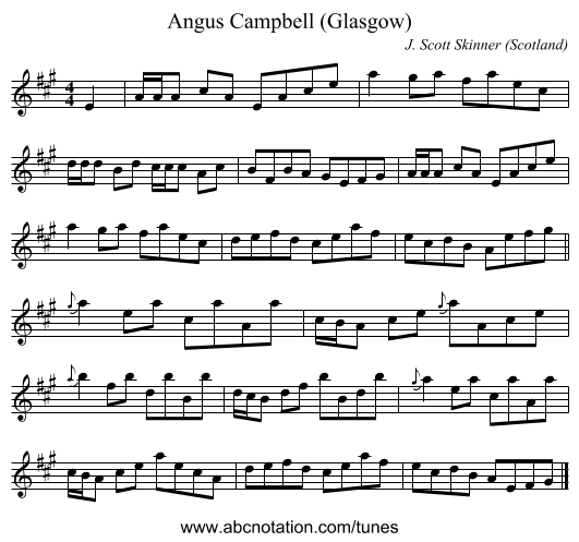 Angus Campbell (Glasgow) - staff notation