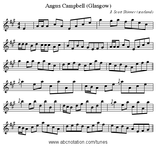 Angus Campbell (Glasgow) - staff notation