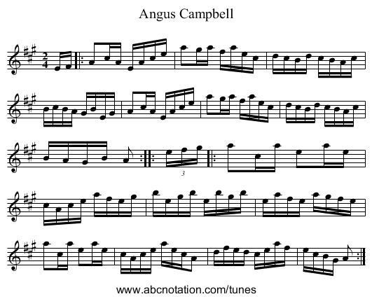 Angus Campbell - staff notation