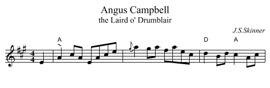 Angus Campbell - staff notation