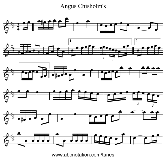 Angus Chisholm's - staff notation