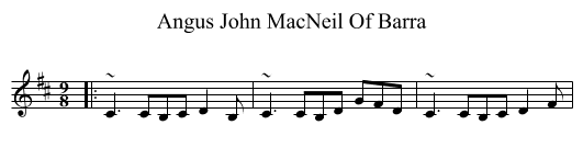 Angus John MacNeil Of Barra - staff notation