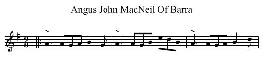 Angus John MacNeil Of Barra - staff notation