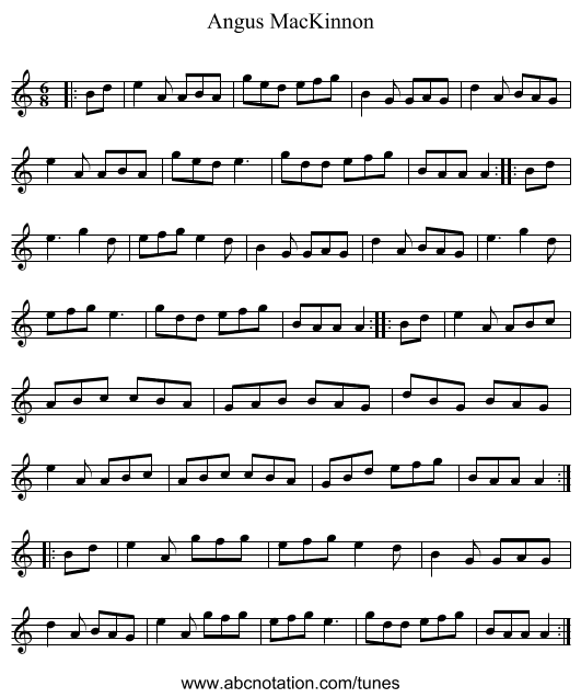 Angus MacKinnon - staff notation