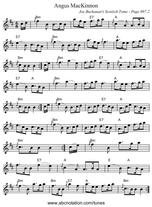 Angus MacKinnon - staff notation
