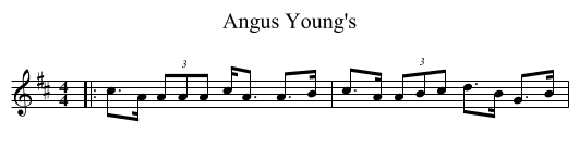 Angus Young's - staff notation