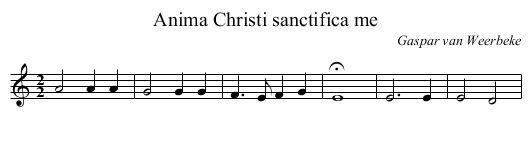 Anima Christi sanctifica me - staff notation
