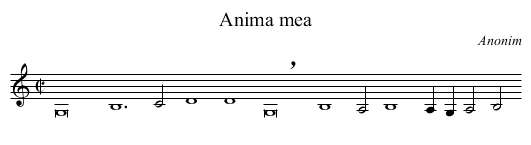 Anima mea - staff notation