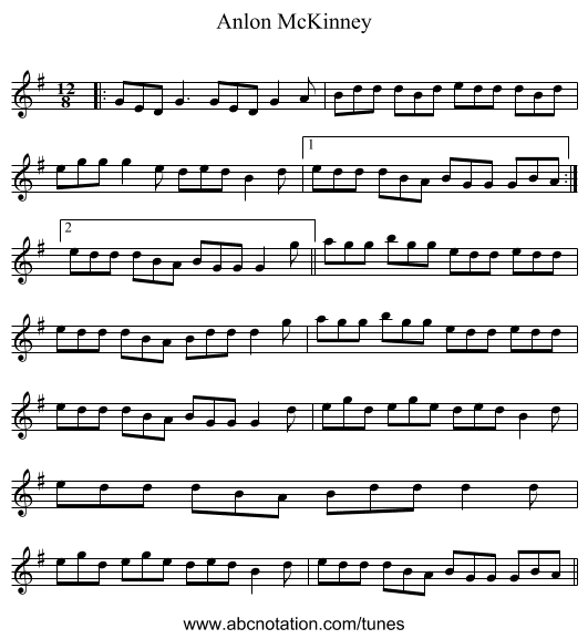 Anlon McKinney - staff notation