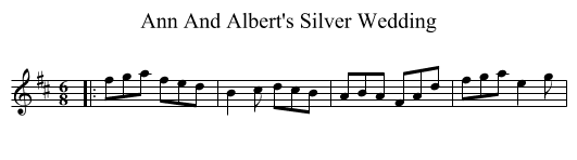 Ann And Albert's Silver Wedding - staff notation