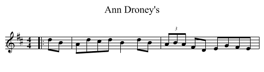 Ann Droney's - staff notation