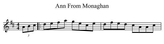Ann From Monaghan - staff notation